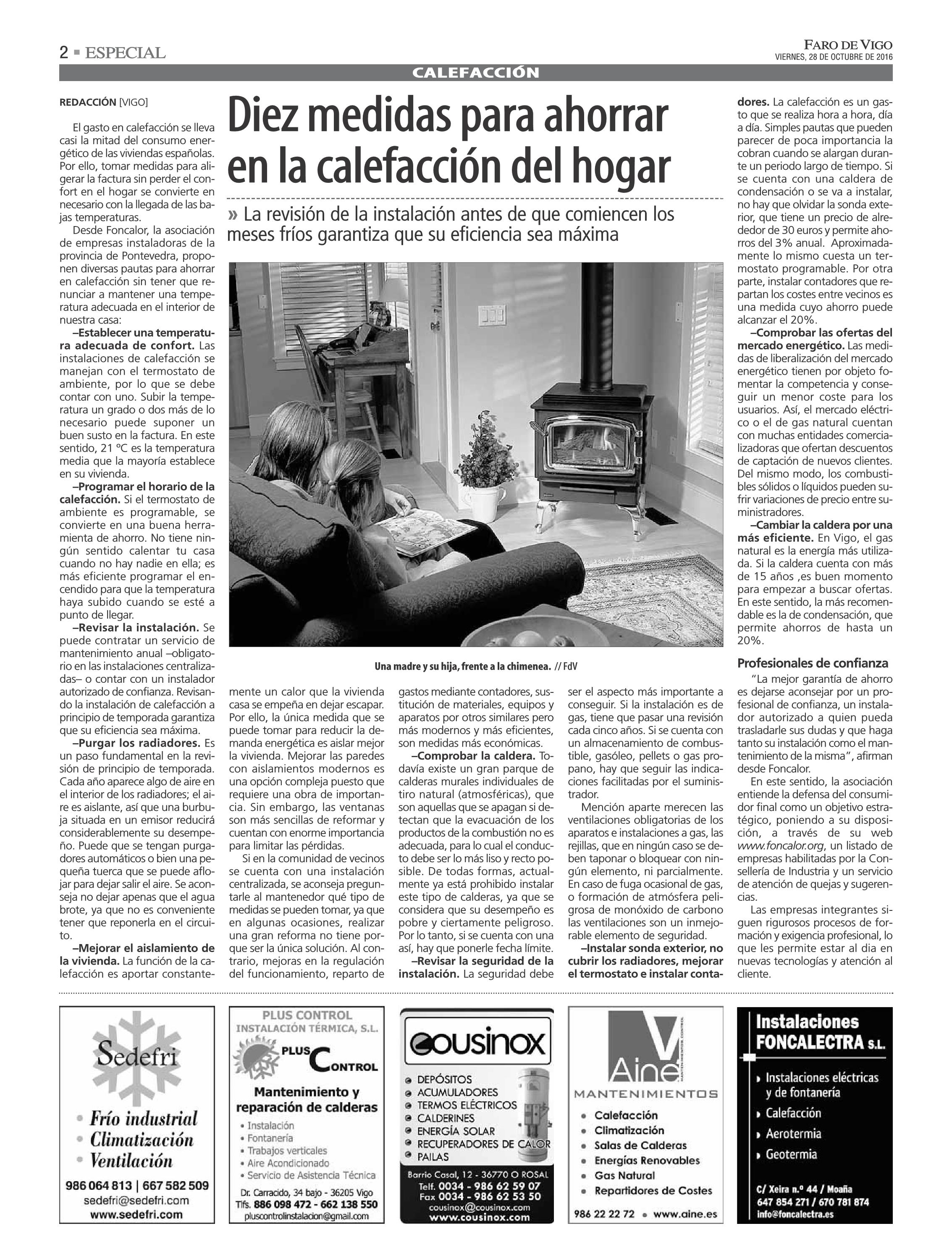 Especial Calefacción Faro de Vigo Octubre 2016