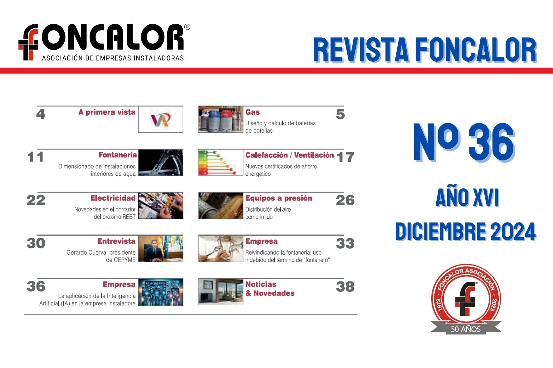 Revista Foncalor nº 36. Nuevas tecnologías de desarrollo para la empresa instaladora