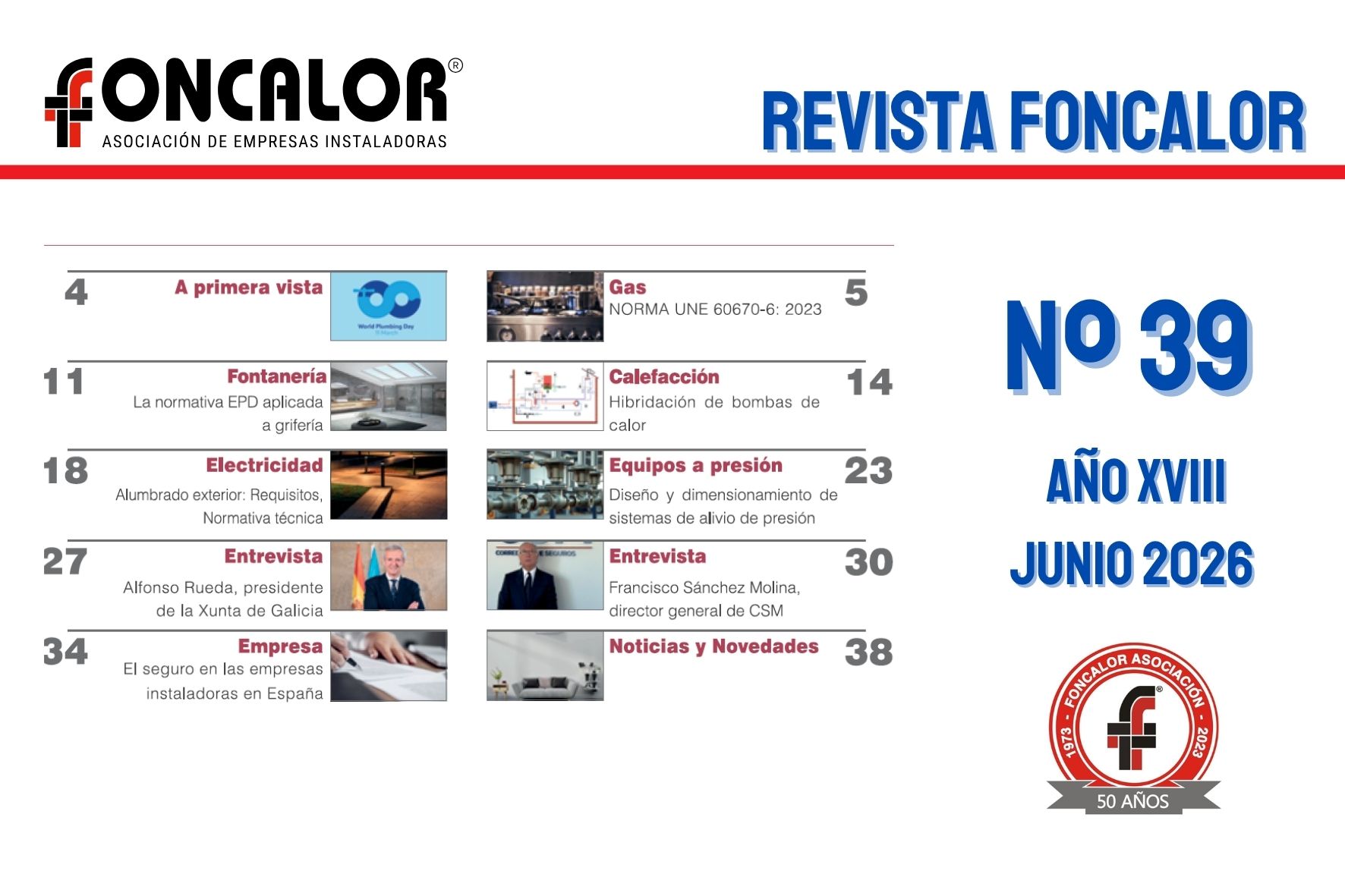 Revista Foncalor nº 39. Los seguros en la empresa instaladora